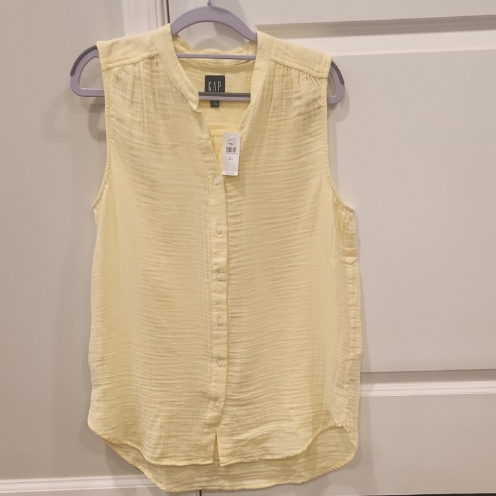 GAP Yellow Button Down Top